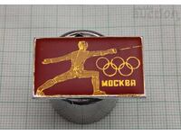 OLYMPICS MOSCOW 1980 FENCING USSR BADGE