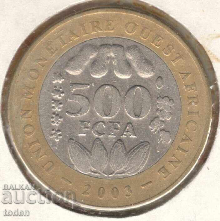 Western Africa(BCEAO)-500 Francs-2003-KM# 15 with price 6.00 BGN | € 3.07