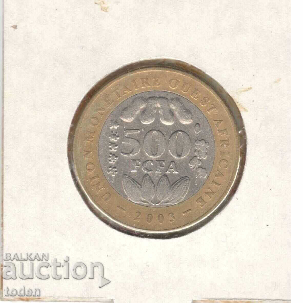 Delivery of Western Africa(BCEAO)-500 Francs-2003-KM# 15