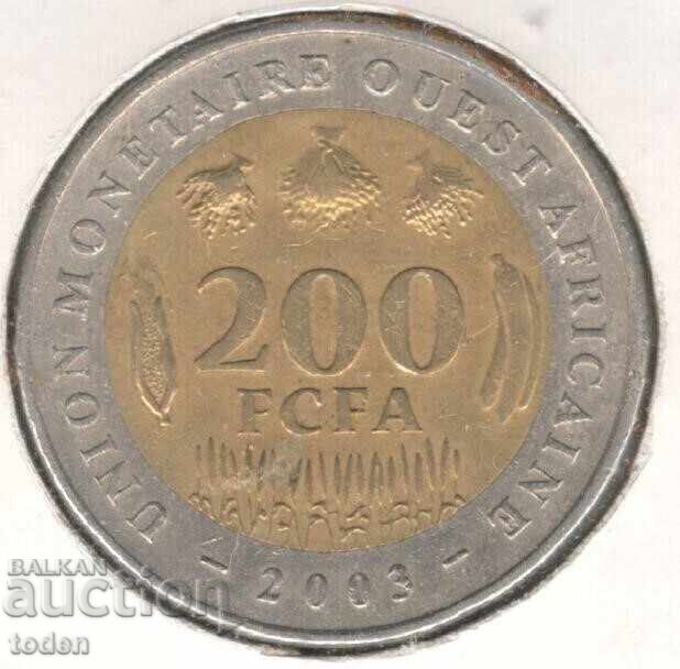 Western Africa(BCEAO)-200 Francs-2003-KM# 14 with price 3.50 BGN | € 1.79