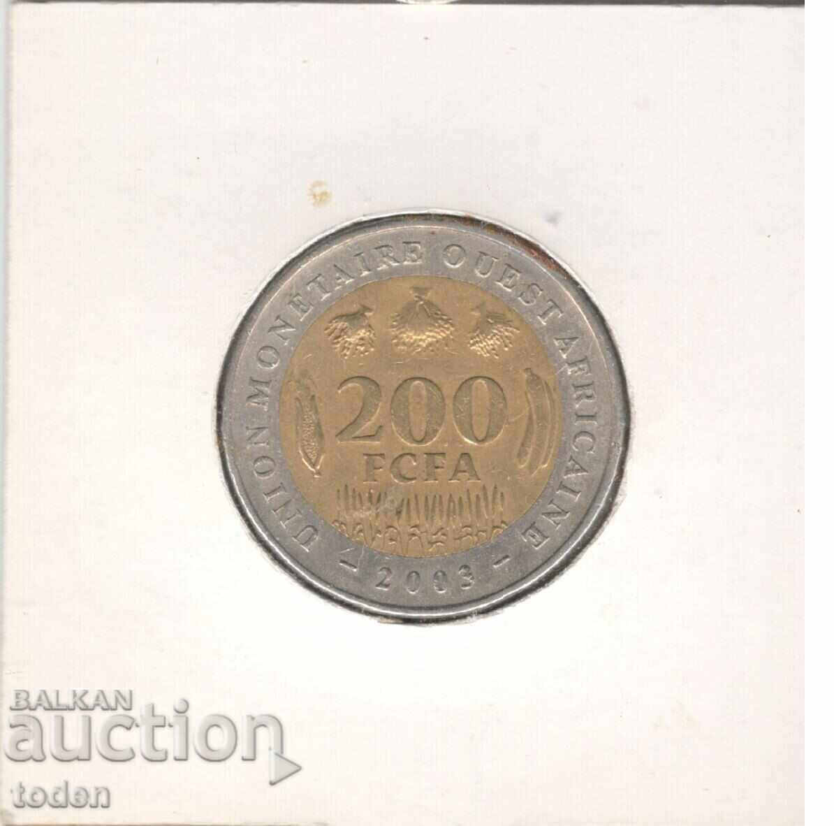 Delivery of Western Africa(BCEAO)-200 Francs-2003-KM# 14