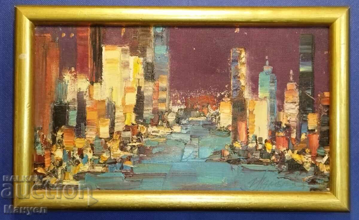 Pictură de Ivan Lambrov „Noaptea la New York”.