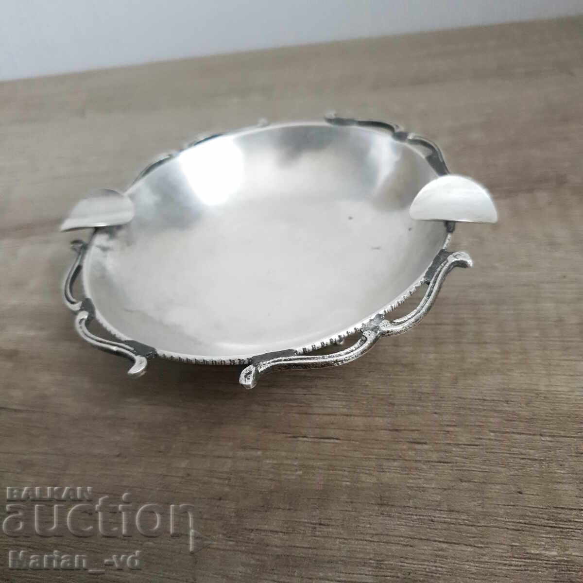 Auction Old silver-plated ashtray Auction Old silver-plated ashtray