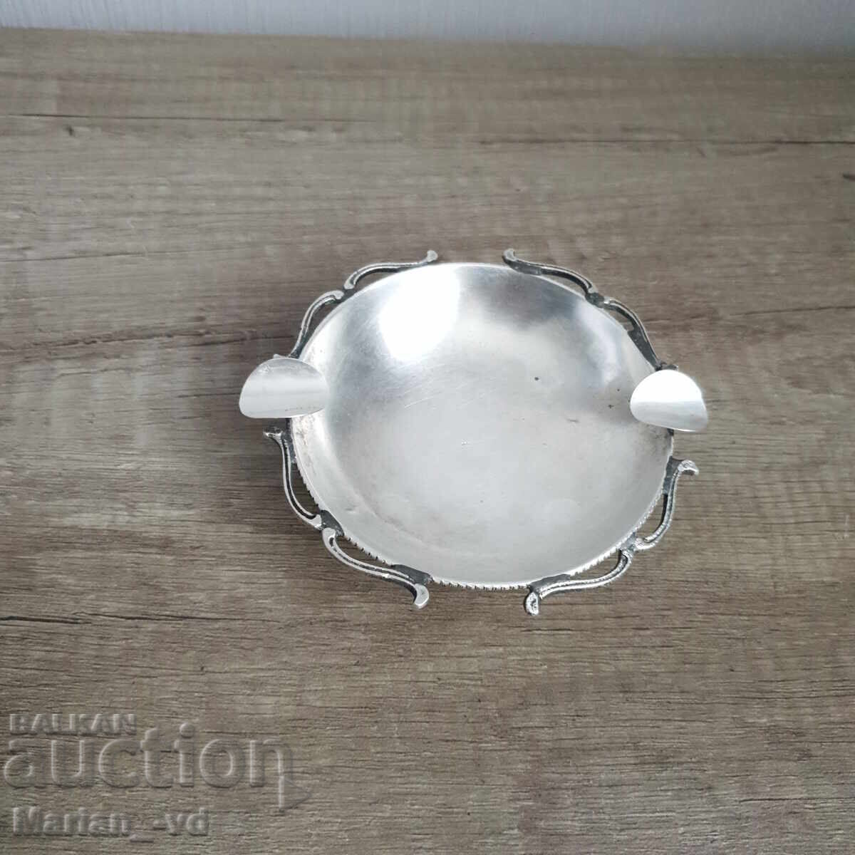 Old silver-plated ashtray