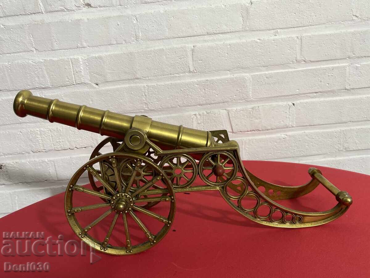 Brass cannon sculpture retro bohemian MSM