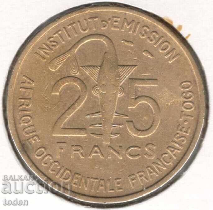 Africa de Vest franceză Togo-25 franci Togo-1957-KM# 9