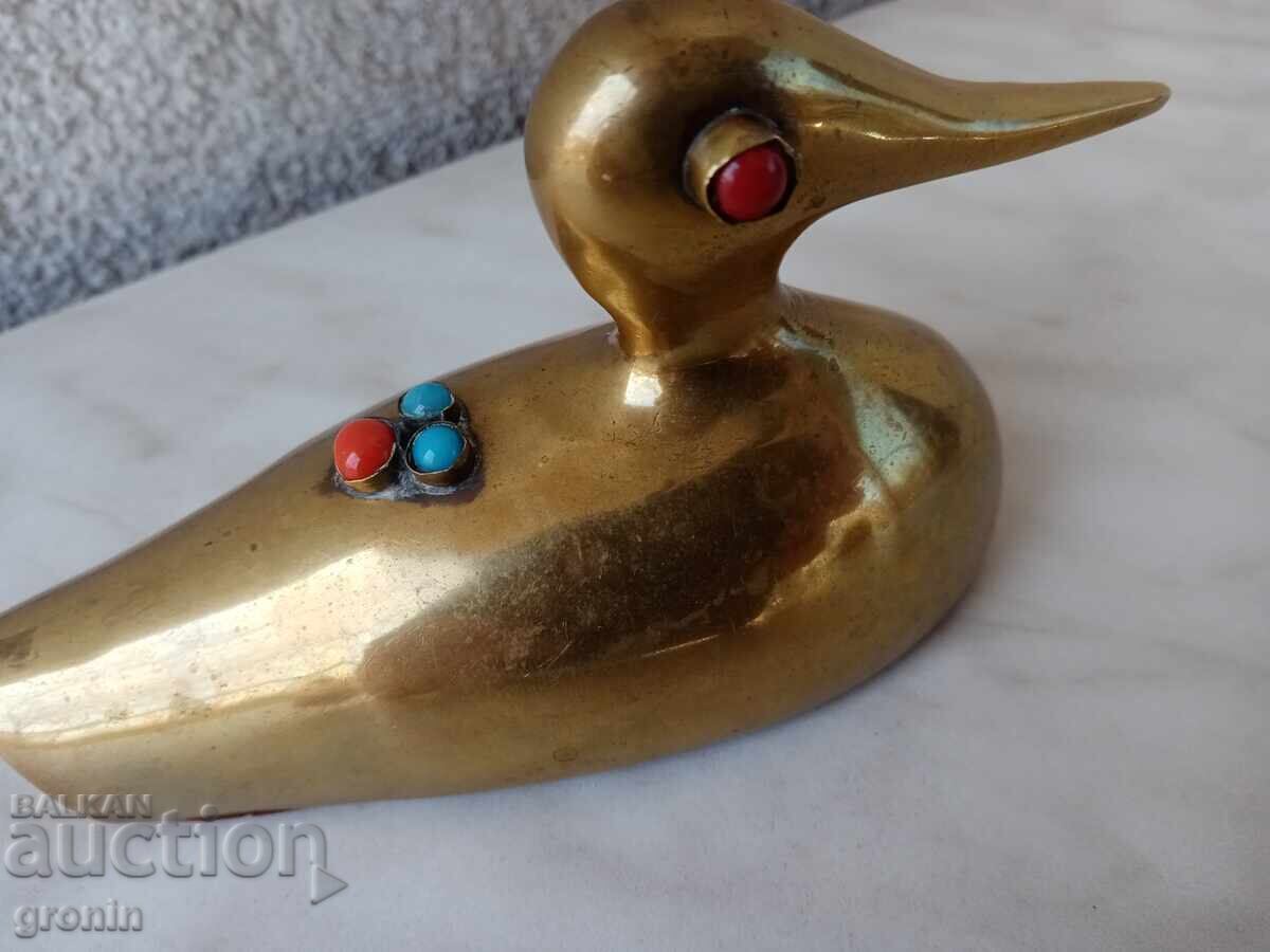 Delivery of Bronze, Prespapiere, figure, brass, coral, art deco duck, bird, Pp Delivery of Bronze, Prespapiere, figure, brass, coral, art deco duck, bird, Pp