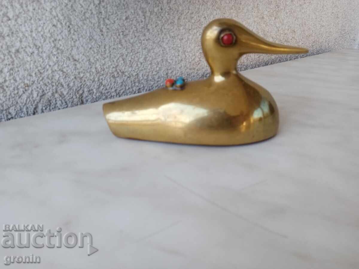 Bronze, Prespapiere, figure, brass, coral, art deco duck, bird, Pp - 5 Bronze, Prespapiere, figure, brass, coral, art deco duck, bird, Pp - 5