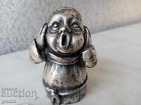 Figure, marked, Italy, monk singing, vintage, Italy, Pewter