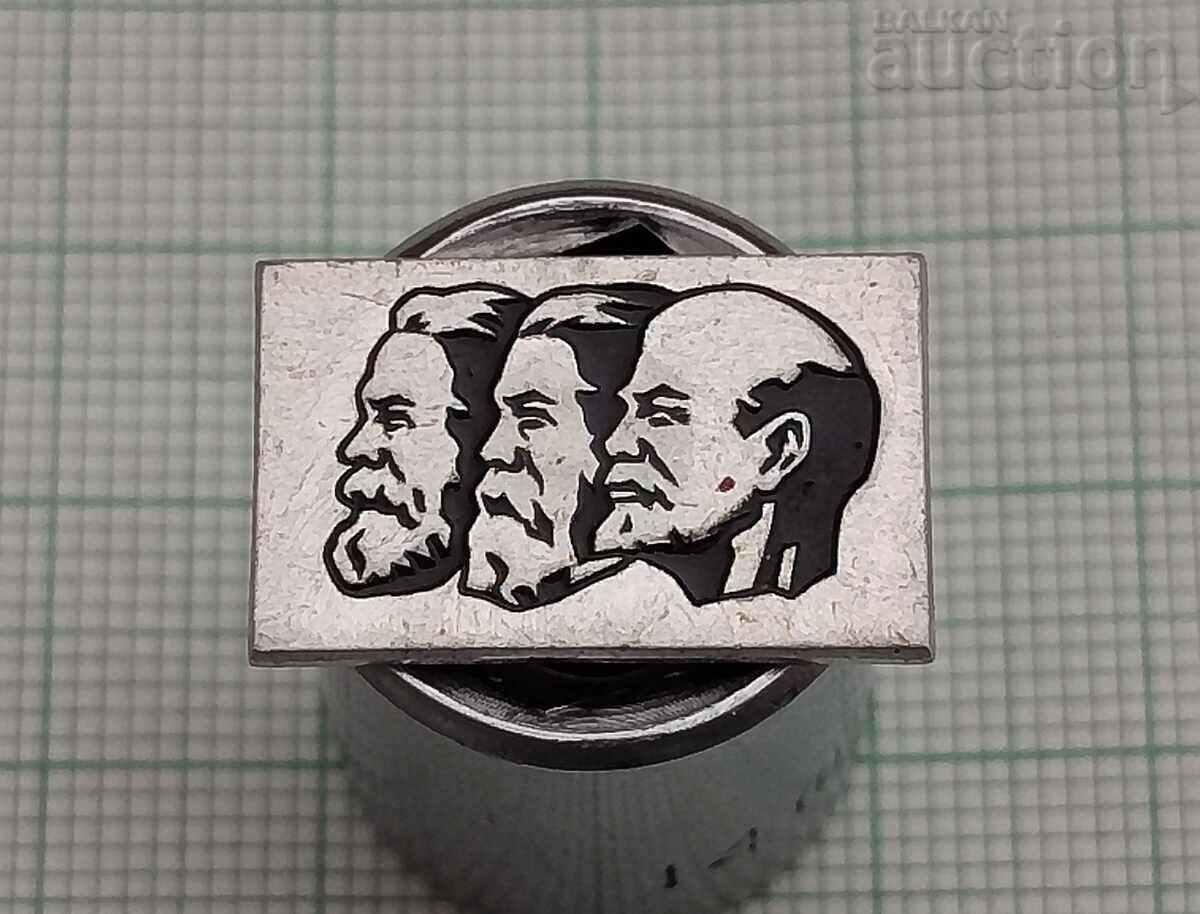 MARX ENGELS LENIN COMMUNISM BADGE