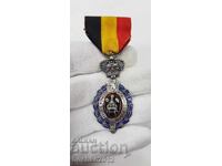 Early silver medal, enamel order Kingdom of Belgium