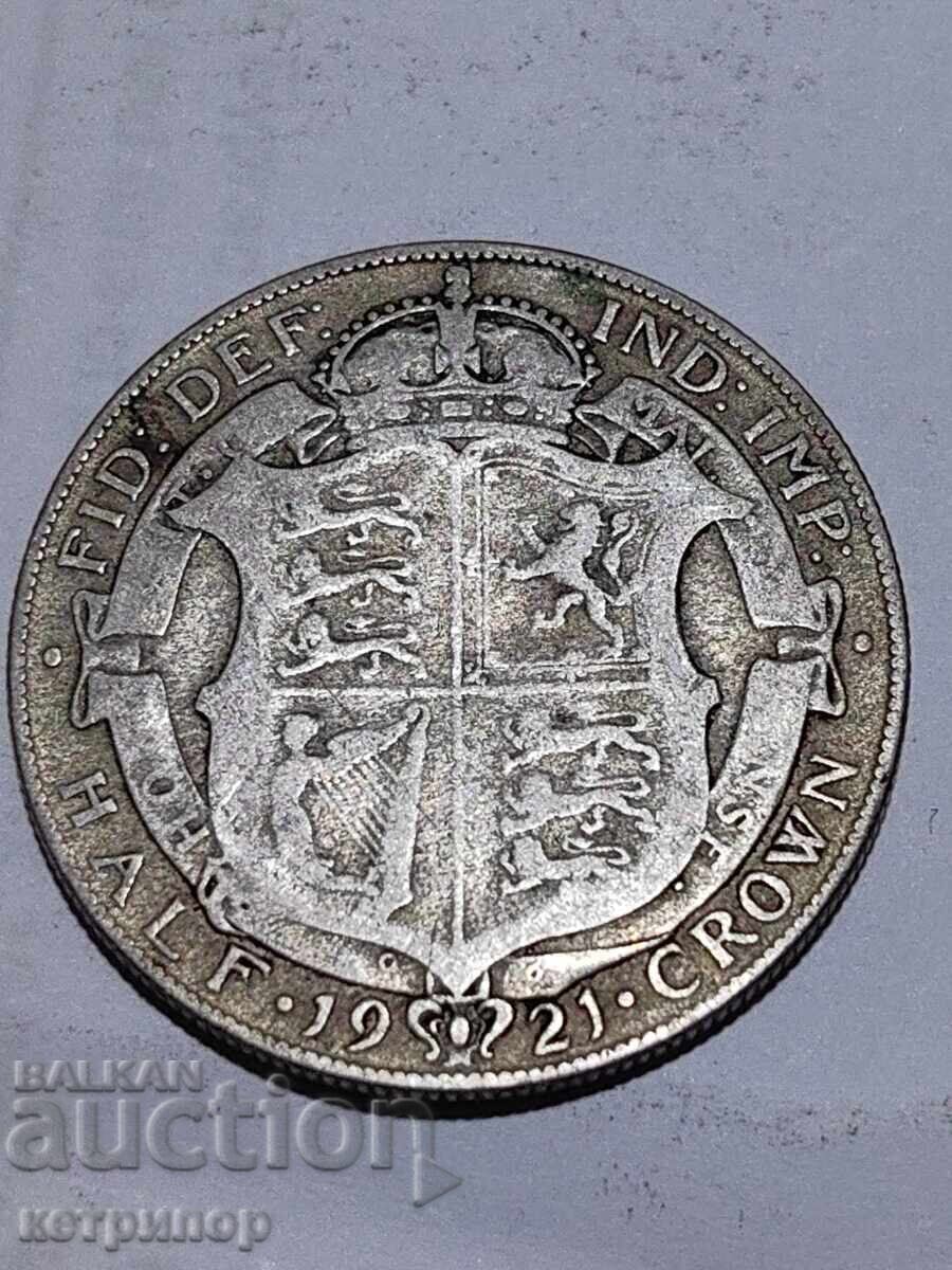 1/2 Crown Crown Great Britain 1921 Silver 1/2 Crown Crown Great Britain 1921 Silver