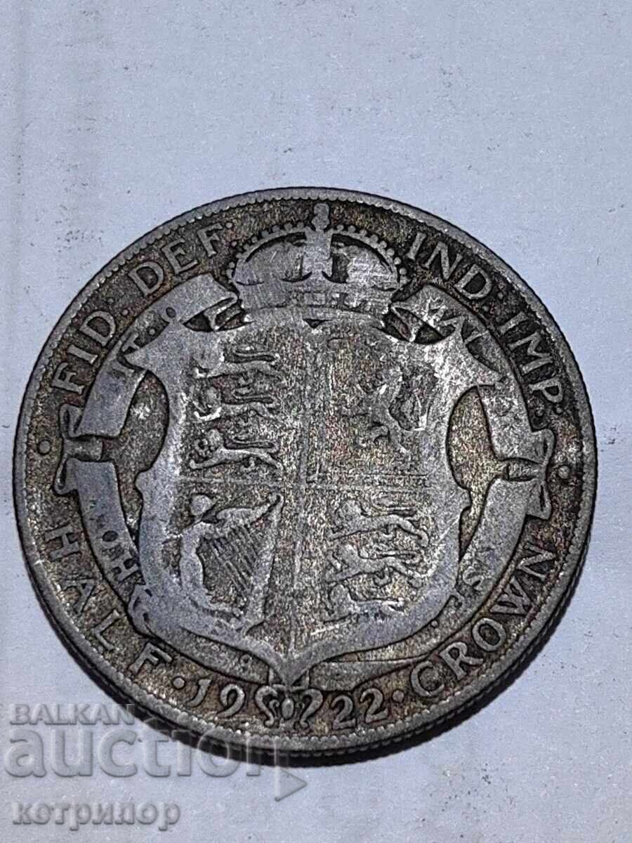 1/2 Crown Crown Great Britain 1922 Silver 1/2 Crown Crown Great Britain 1922 Silver