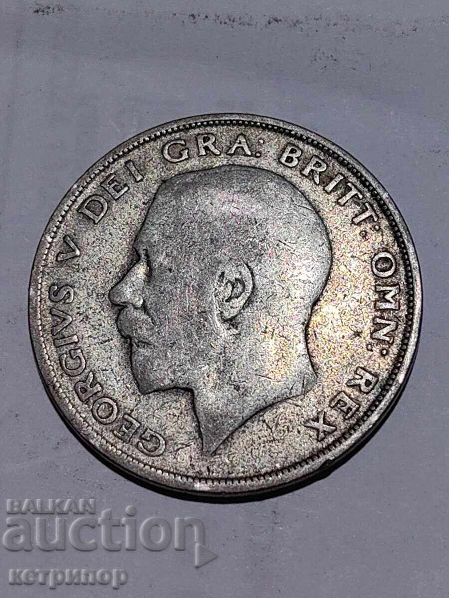 1/2 στέμμα κορώνα Ηνωμένο Βασίλειο 1923 ασημένιο με τιμή 25.00 BGN | € 12.78