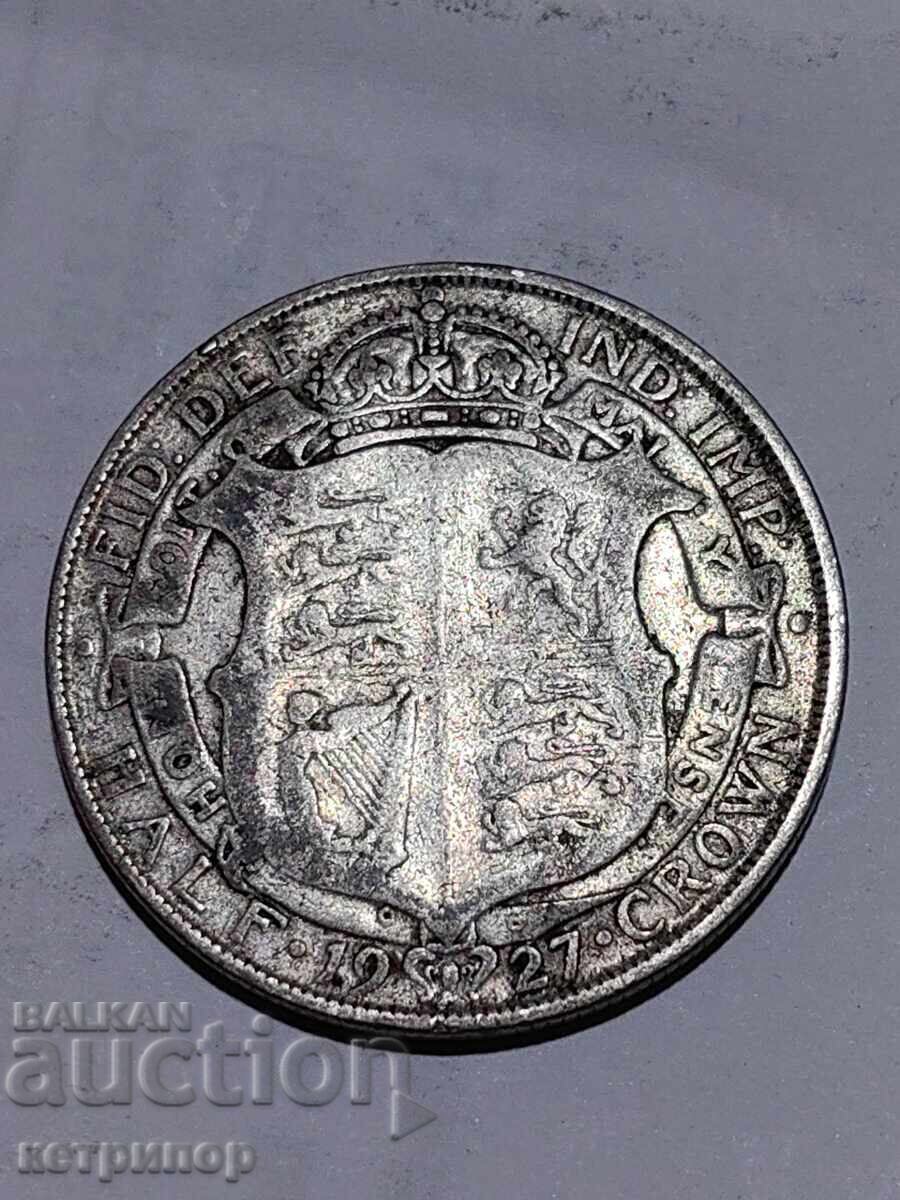 1/2 Crown Crown Great Britain 1927 Silver 1/2 Crown Crown Great Britain 1927 Silver