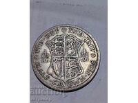 1/2 coroană coroană Marea Britanie 1928 argint