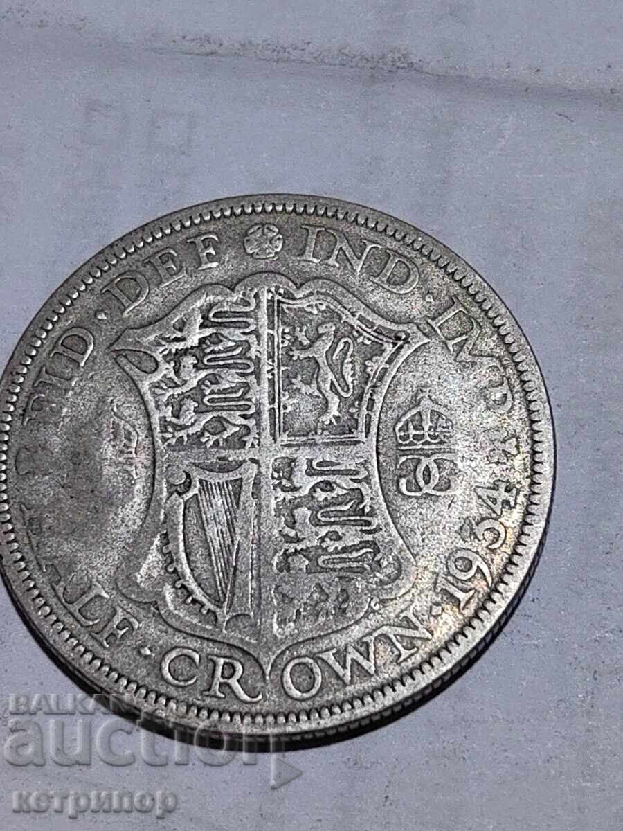 1/2 Crown Crown Great Britain 1934 Silver 1/2 Crown Crown Great Britain 1934 Silver