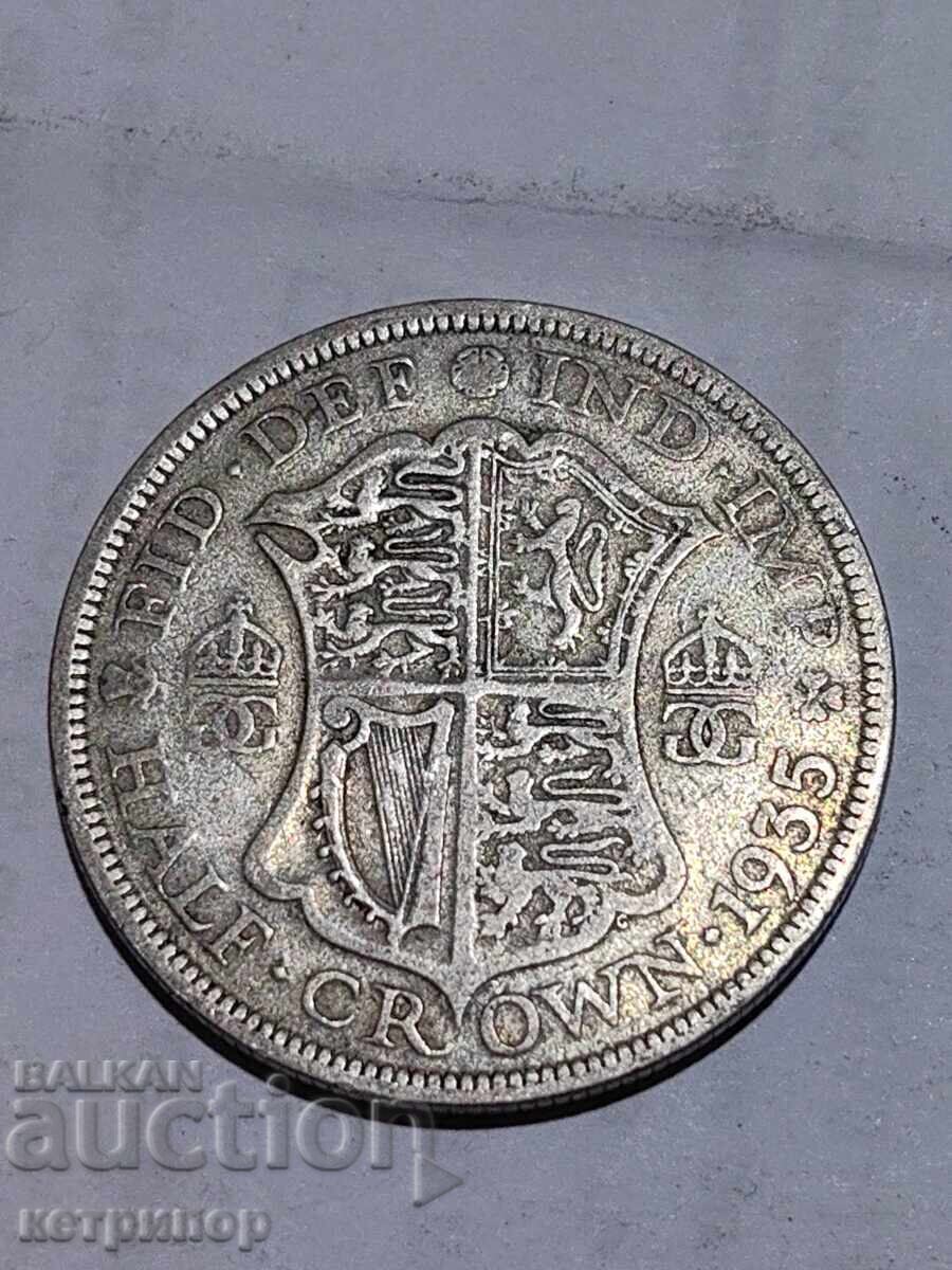 1/2 Crown Crown Great Britain 1935 Silver 1/2 Crown Crown Great Britain 1935 Silver