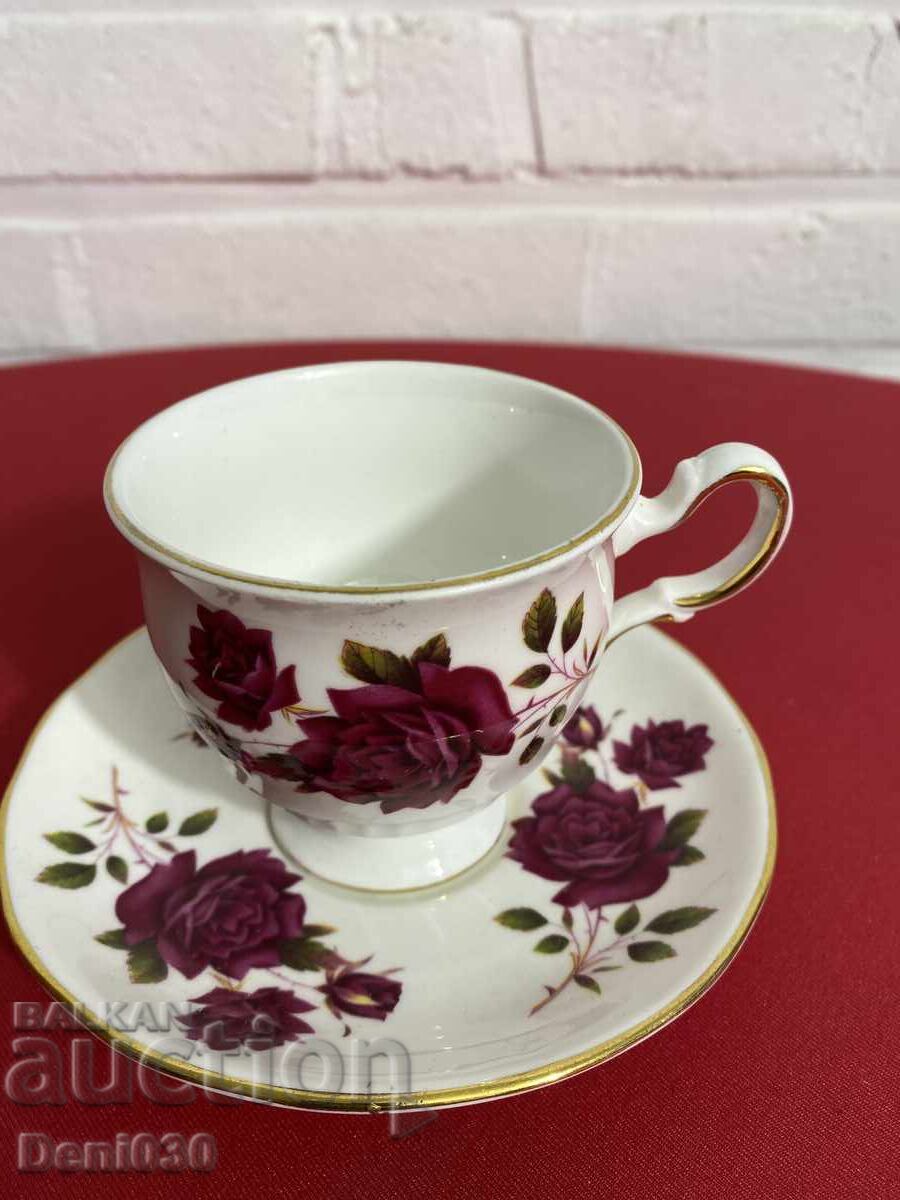 Beautiful porcelain English coffee cup with markings