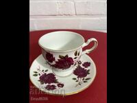 Beautiful porcelain English coffee cup with markings