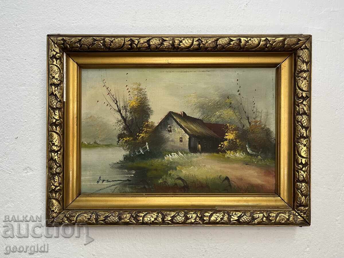 Old oil painting landscape. No. 6266