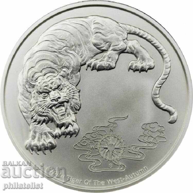 Samoa 2023 - 2 Dolari - Tigru Alb 1 OZ , Monedă de Argint