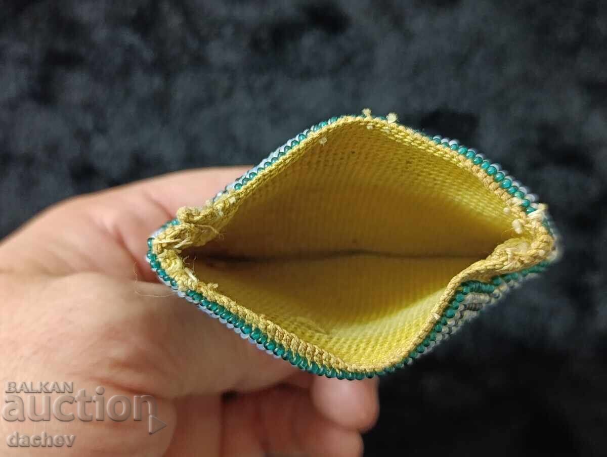 Аукцион Старо мънистено портмоне с ПЕТЛИ пунгия мъниста синци носия