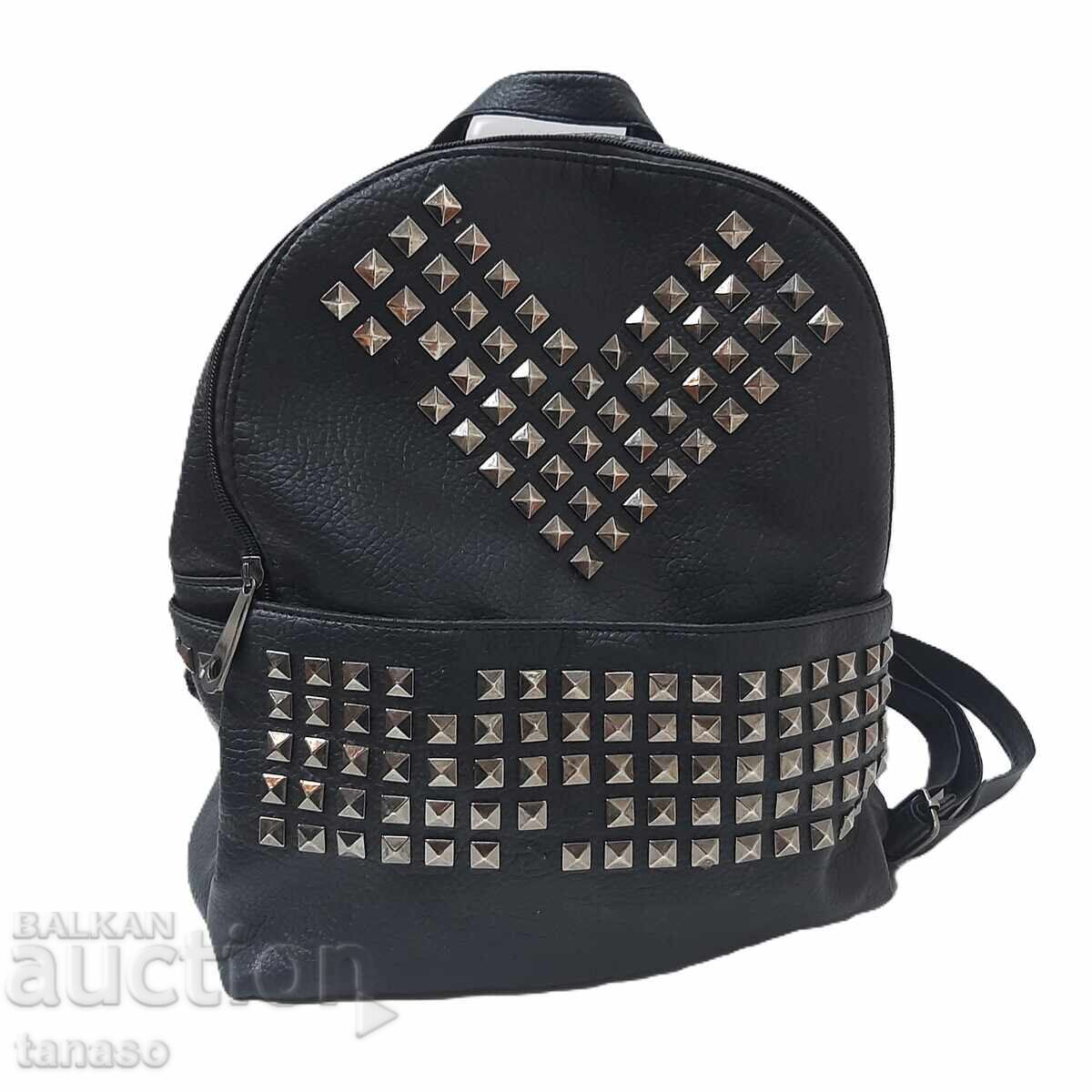 Faux leather backpack(17.3)