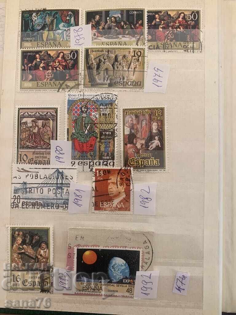 Auction  Lot of old stamps from Spain - From 1966 to 1992 - 47 pieces