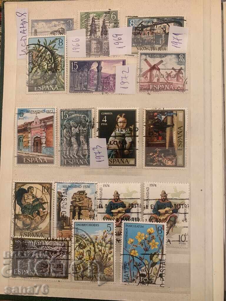 Lot of old stamps from Spain - From 1966 to 1992 - 47 pieces