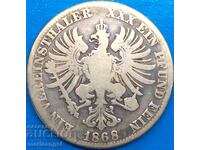 Prussia 1 Thaler 1868 Germany Wilhelm silver