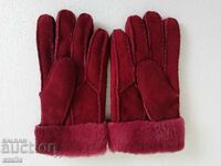 New warm women's gloves burgundy