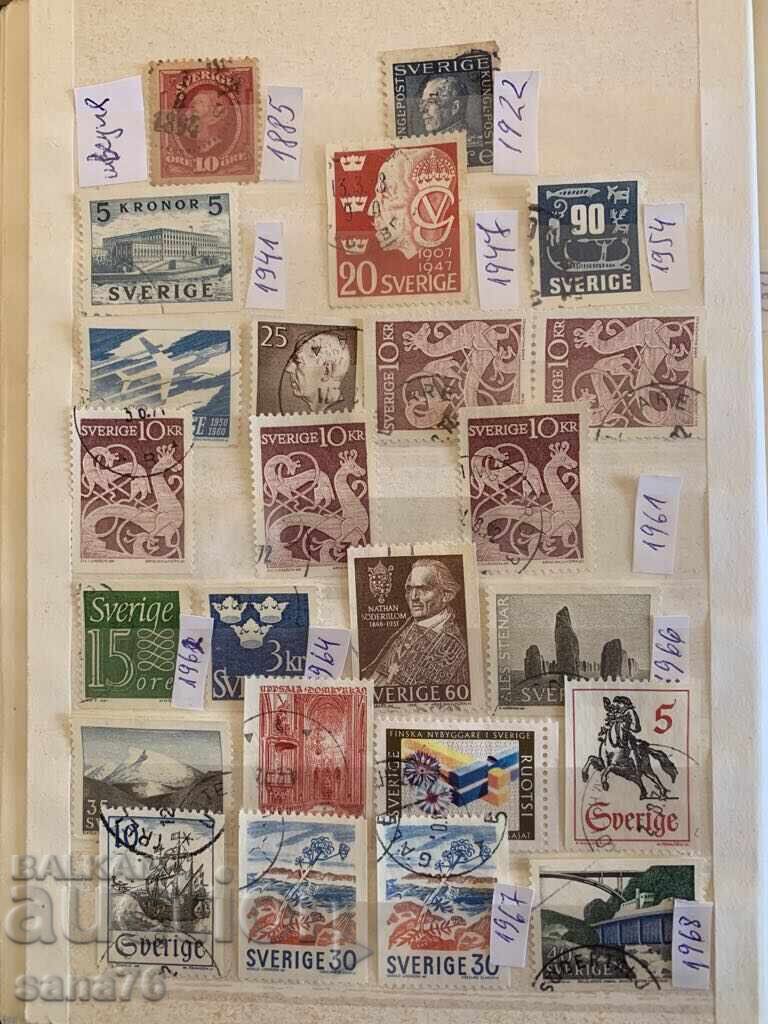 Lot of old stamps, collection from Sweden - From 1936 to 1986 - 93 pieces