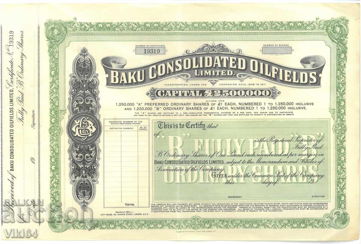 Acțiunea Rusia a consolidat câmpurile petroliere din Baku 1908