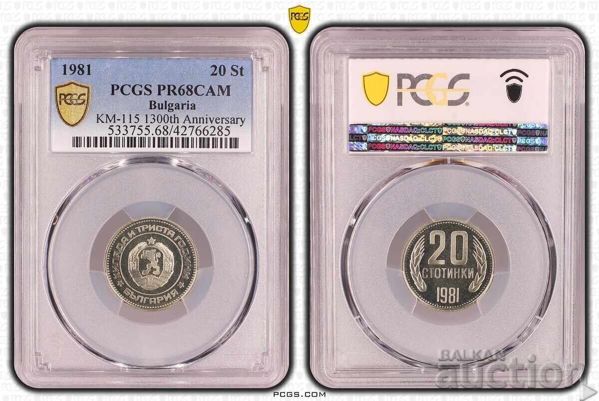 20 Cents 1981, PCGS PR 68 CAM - TOP POP!!!