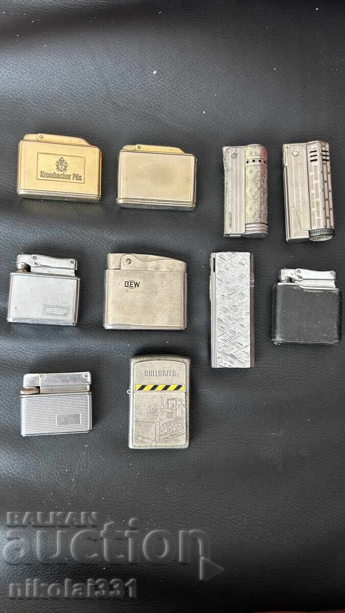 Lot of 10 metal collector's lighters