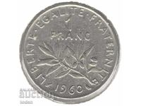 Franța-1 Franc-1960-KM# 925.1-Semnătura „O. Roty”