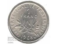 Franța-1 Franc-1968-KM# 925.1-Semnătura „O. Roty”