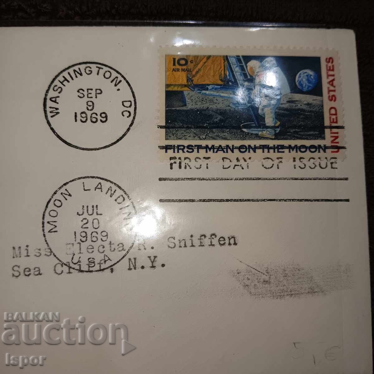 Auction First day USA 1969 first step on the moon Auction First day USA 1969 first step on the moon