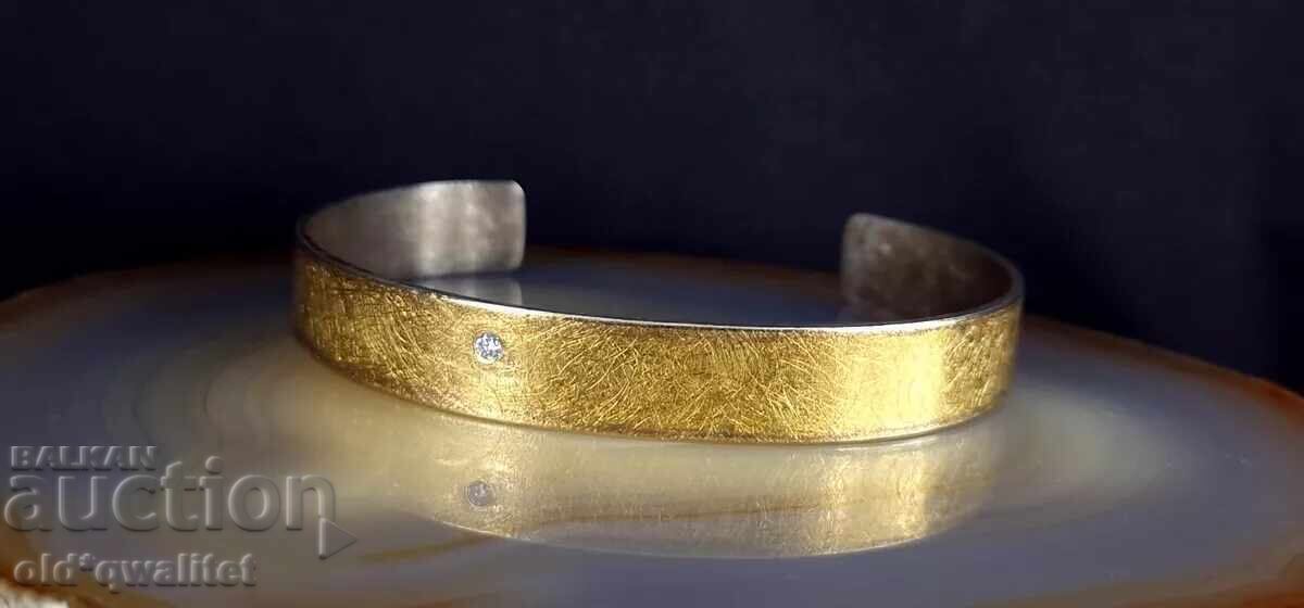 Old silver bracelet, jewelry with Diamond, gold plating with price 700.00 BGN | € 357.90 Old silver bracelet, jewelry with Diamond, gold plating with price 700.00 BGN | € 357.90