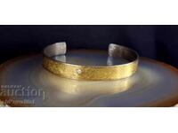 Old silver bracelet, jewelry with Diamond, gold plating