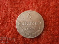 AUSTRIA 6 KREUTERS 1848 A - VIENNA - SILVER