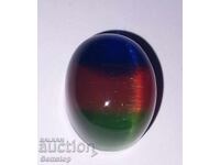 BZC! Turmalina tricolora naturala oval de 66,20 ct din clasa I!