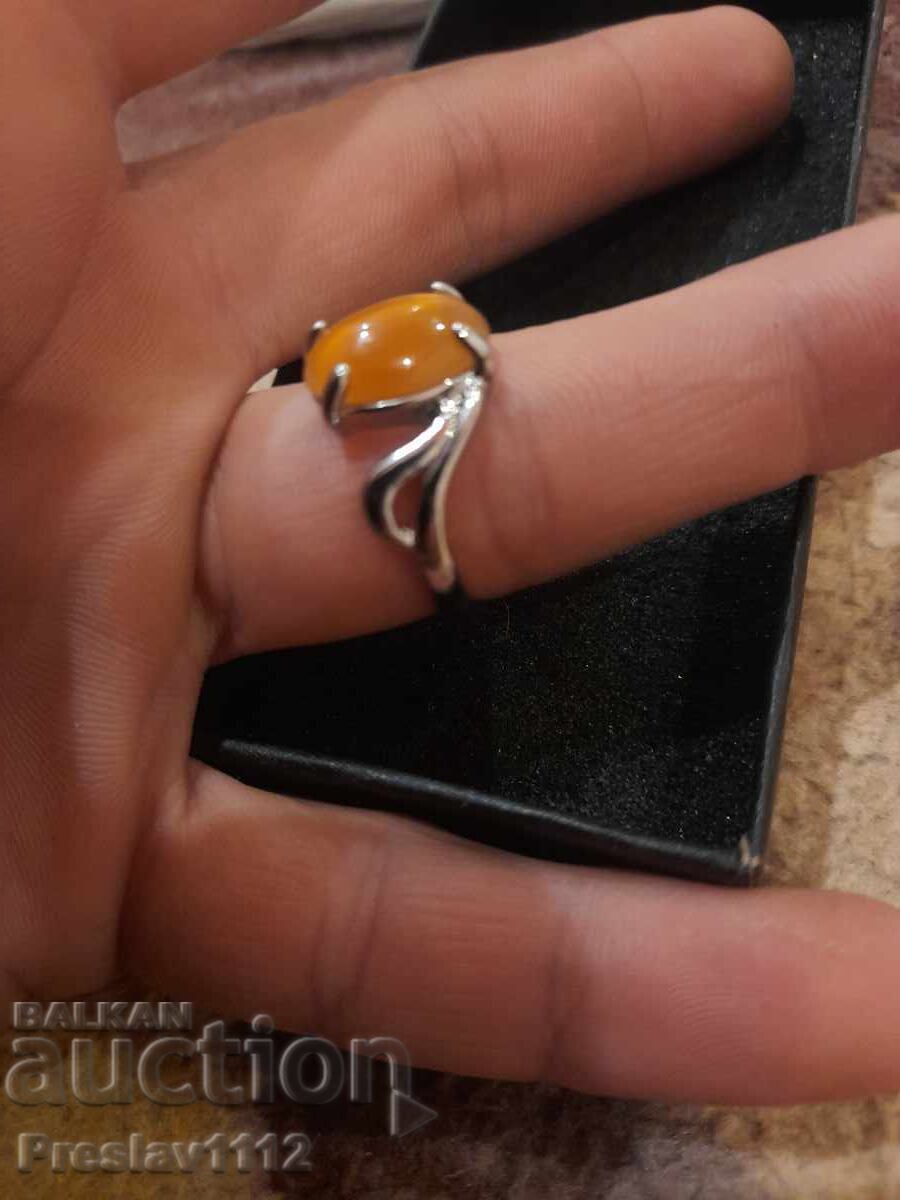 Large size amber ring