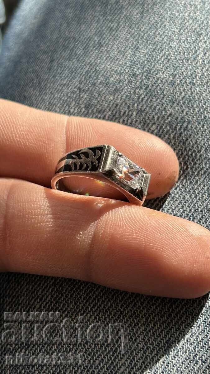 Men's silver ring 19mm