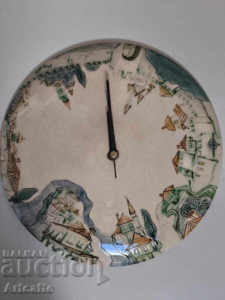 Painted ceramic clock