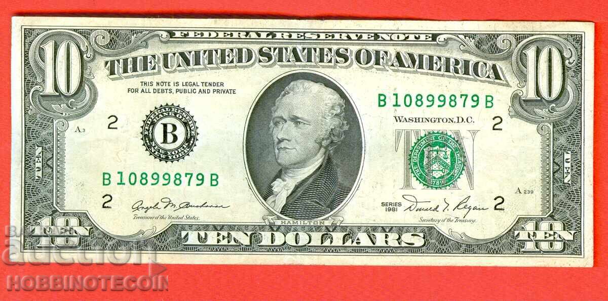 SUA SUA 10 $ - B - emisiune 1981 SUA SUA 10 $ - B - emisiune 1981