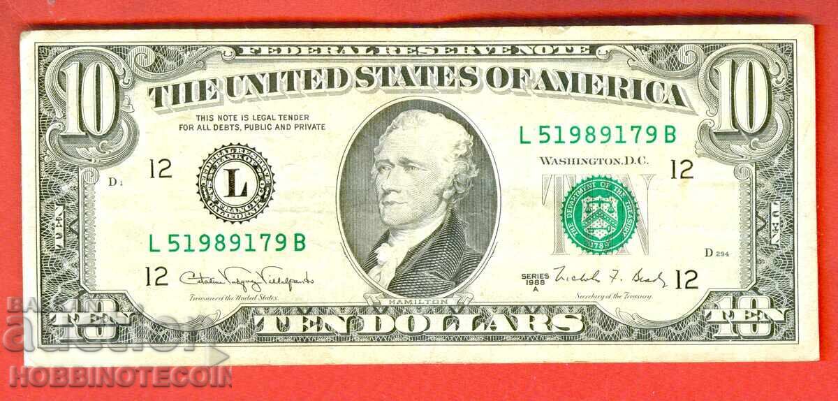USA USA 10 $ - L - issue issue 1988 A USA USA 10 $ - L - issue issue 1988 A