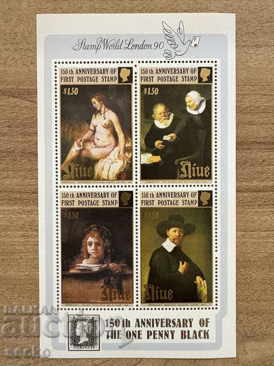 Ниуе - 150 г. марки - Картини на Рембранд (1990) MNH