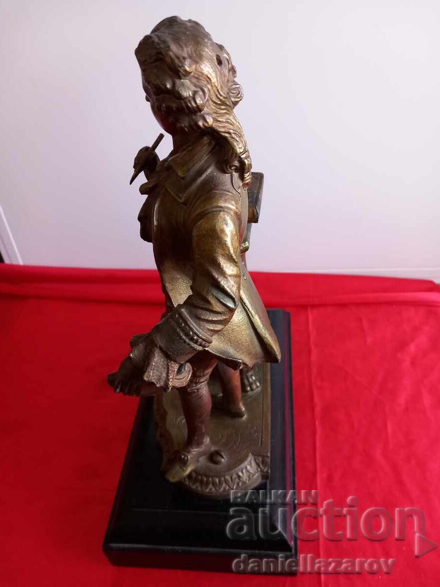 Delivery of Old Baroque French Bronze Statuette, Figure Delivery of Old Baroque French Bronze Statuette, Figure